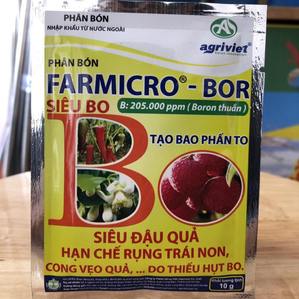 Phân bón Siêu Bo siêu ra hoa siêu đậu quả Farmicro-Bor