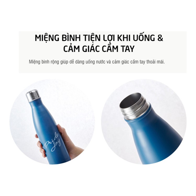 Bình Giữ Nhiệt 500ml Lock&amp;Lock Luna Bottle LHC3215 Chính hãng. Chất liệu thép không gỉ 304 hợp vệ sinh.Thiết kế cao cấp.