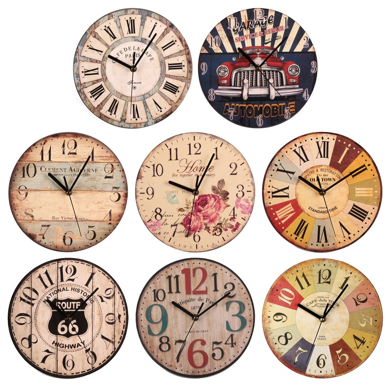 Đồng hồ treo tường hình tròn phong cách vintage