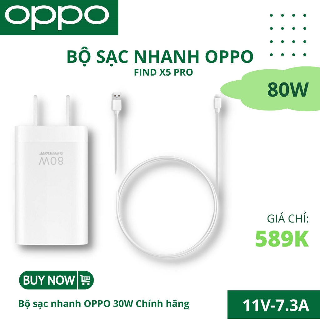Sạc OPPO chính hãng 80W sạc siêu nhanh dòng Find X5 phù hợp với đầu sạc điện thoại OnePlus 10Pro