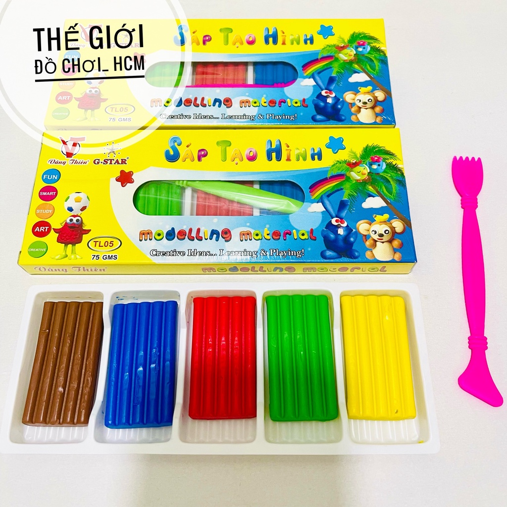 Đất nặn, hộp đồ chơi đất sét G-Star , 5 màu (D-05), (1 hộp)
