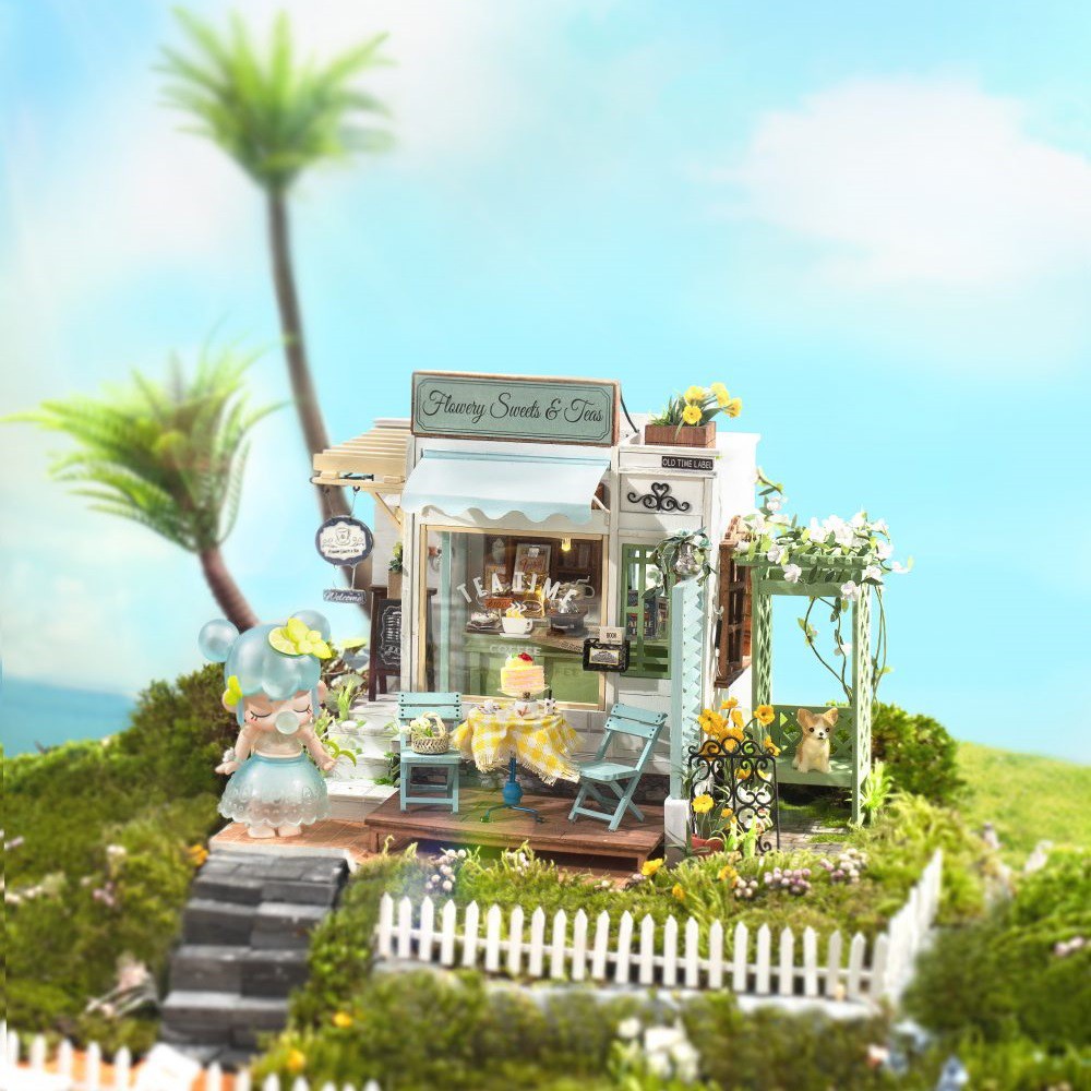 Mô Hình 3D Gỗ Nhà Tí Hon Robotime Flowery Sweets & Teas DG146