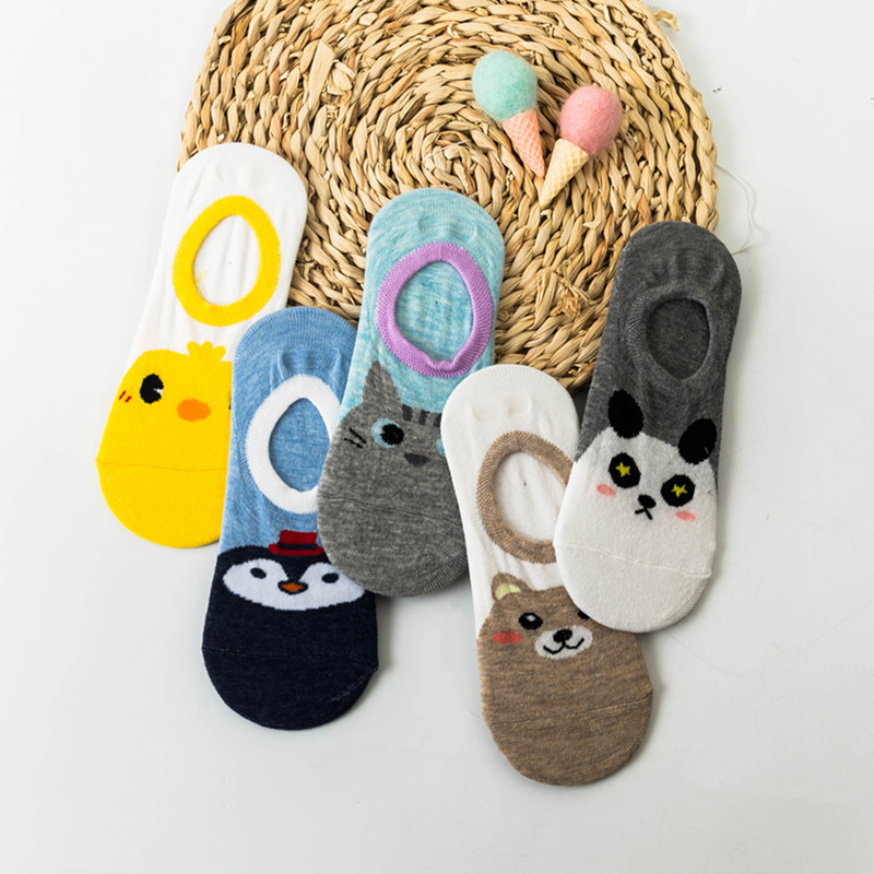 Women Ankle Sock Bear Cartoon Cute Socks Low Cut Stocking