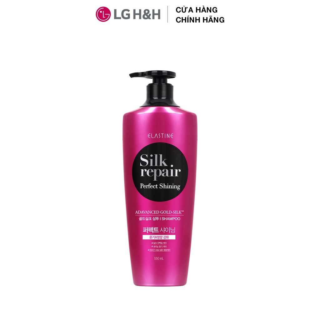 Hộp quà tặng: Dầu gội Elastine Silk Repair 550ml và Sữa tắm Double Rich Hương Lotus 200g