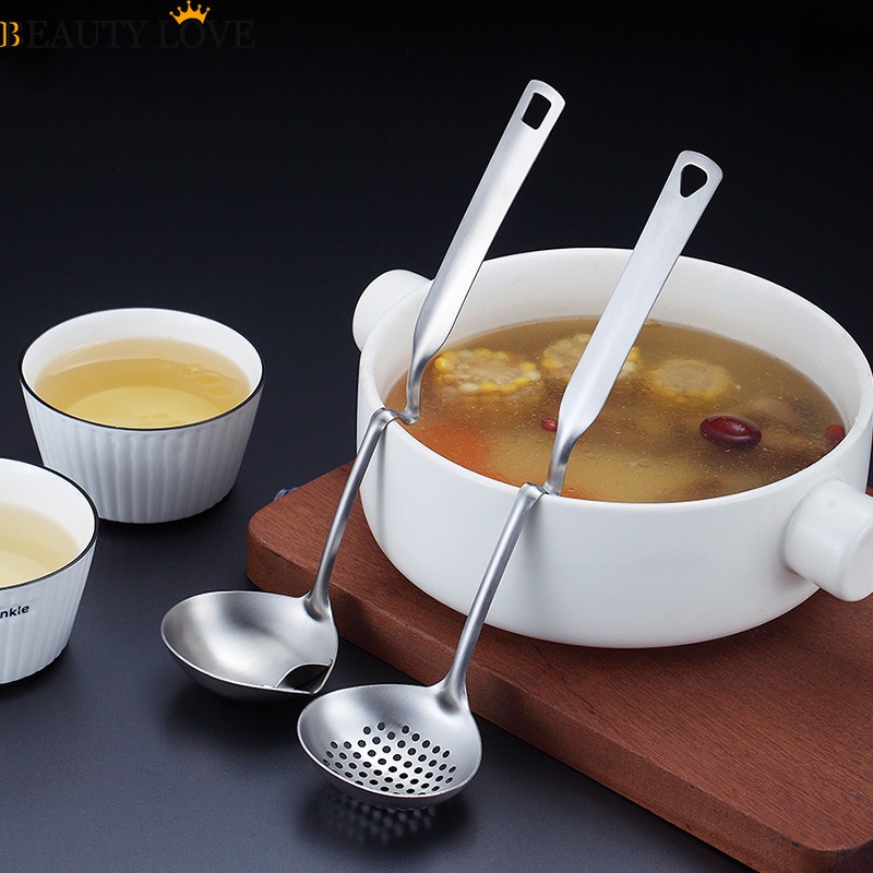 Muỗng Lưới Vớt Súp / Vá Múc Canh Bằng Thép Không Gỉ Tay Cầm Dài / Có Thể Tách / Muỗng Lớn Đa Năng