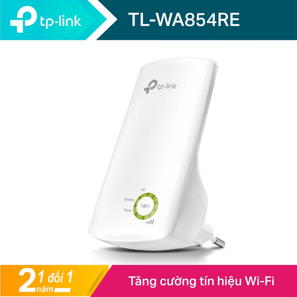 [Mã ELFLASH5 giảm 20K đơn 50K] Bộ Kích Sóng Wifi Repeater 300Mbps TP-Link TL-WA854RE - Hàng Chính Hãng