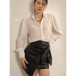 Chân váy da đen buộc vạt edini - v342