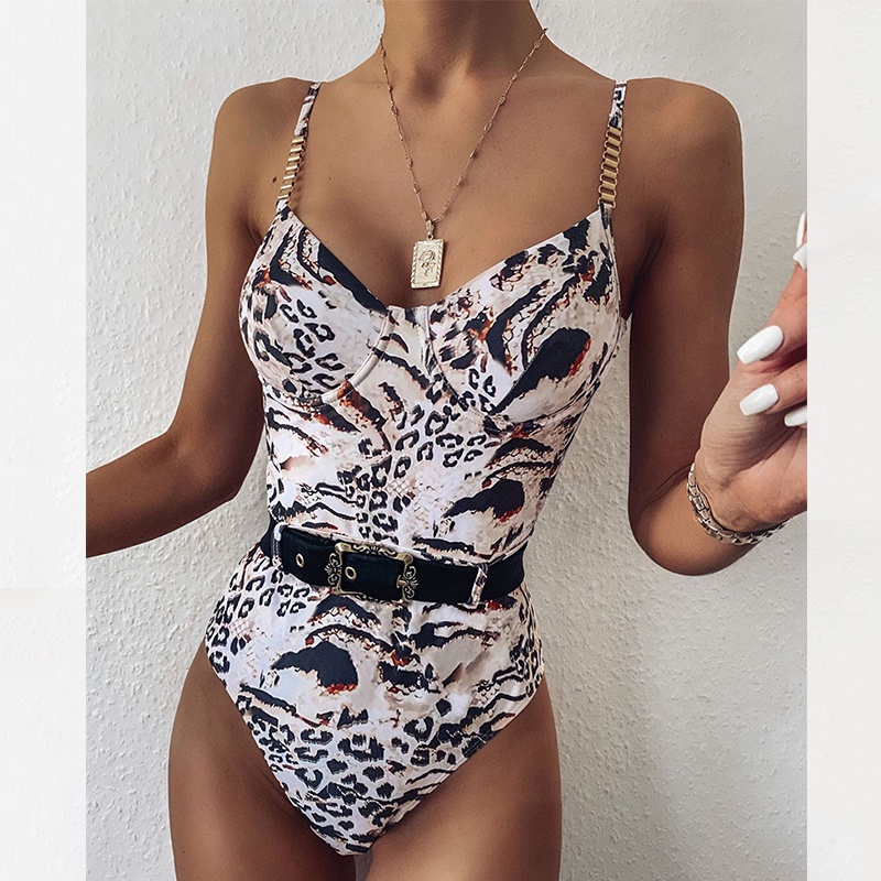 Bộ Đồ Bơi Một Mảnh Phối Dây Xích Kim Loại Kiểu Dáng Quyến Rũ