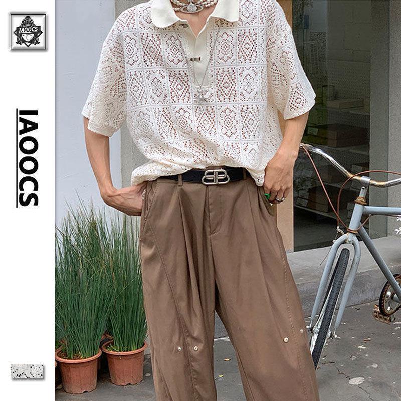 Áo Sơ Mi Tay Ngắn Cổ Polo Thiết Kế Đục Lỗ Đơn Giản Sang Trọng Thời Trang Mùa Hè Cho Nam Và Nữ