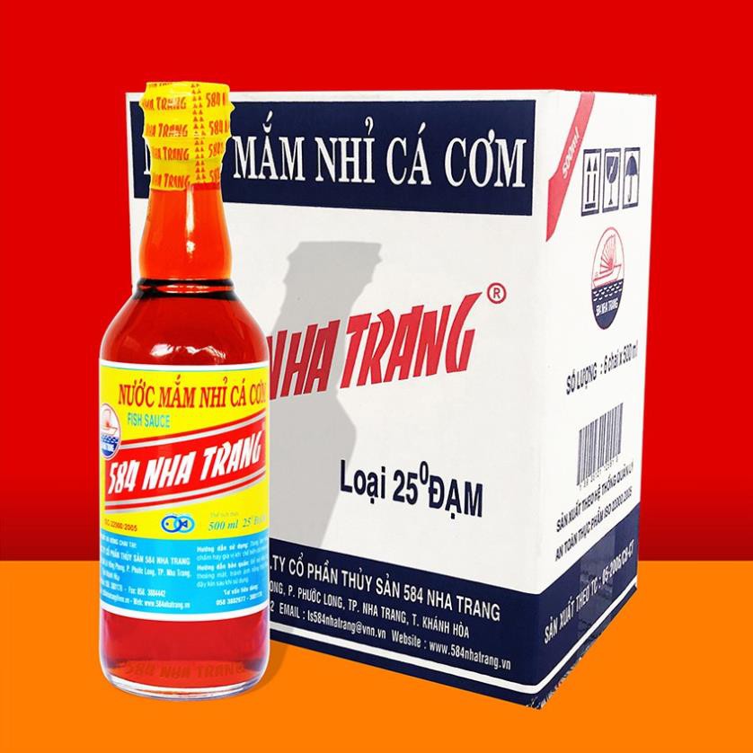 Nước mắm Nhỉ Cá Cơm - 584 Nha Trang - 25 độ đạm, Chai PET 500ml, Date luôn mới.