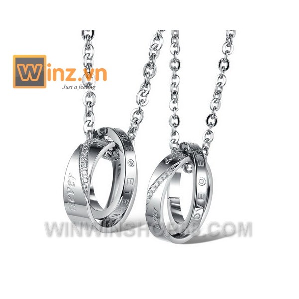 Mặt dây chuyền cặp tình nhân MDC312 (màu bạc) bởi winz.vn