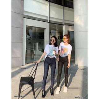 (size 30-42) QUẦN JEAN MUỐI TIÊU - XANH ĐEN CO GIÃN