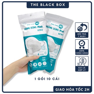 Khẩu Trang KF94 Hiệu HOÀNG DŨNG 4 Lớp Hàng Chuẩn Xịn Chính Hãng Không Xù Lông - The Black Box