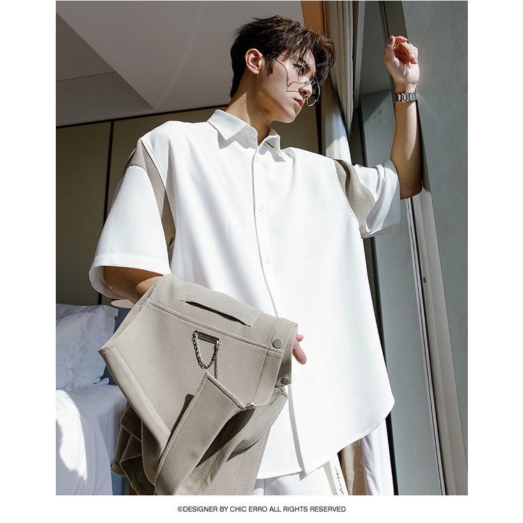 Bộ Dồ Thời Trang Áo Sơ Mi Nam Tay Ngắn Tay Kèm Quần Ngắn Thời Trang Mùa Hè Cho Nam