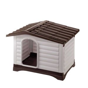 [2 Size] Nhà/ Chuồng cho chó bằng nhựa có hiên 2 cửa thoáng mát XINDING Pet House 424 dùng ngoài trời dễ dàng vệ sinh