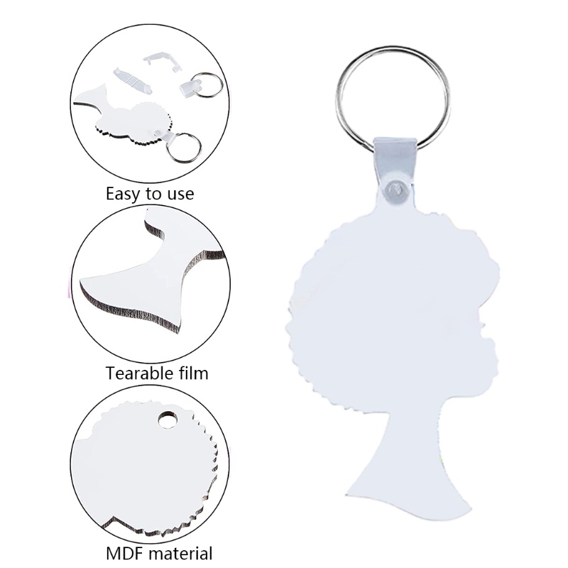 Móc Khóa Truyền Nhiệt Hình Đầu Nữ Afro DIY