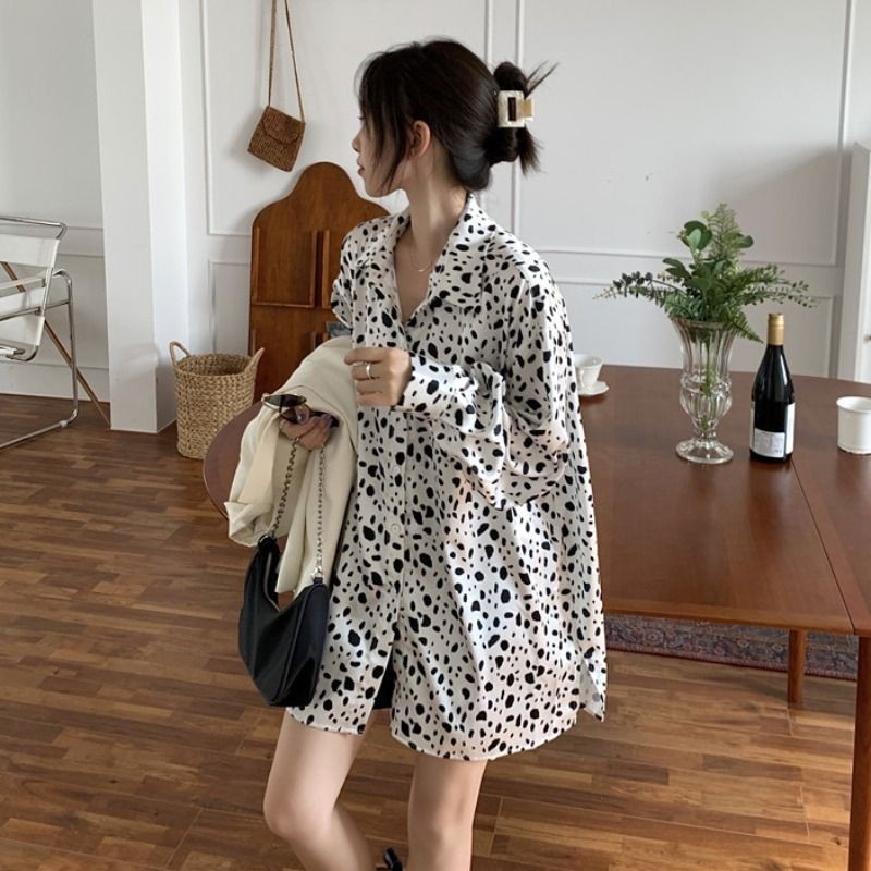 (Ord) Sét áo khoác blazer và áo sơ mi da beo phong cách basic | BigBuy360 - bigbuy360.vn