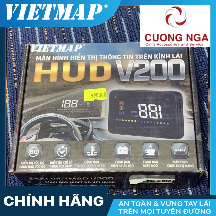 VIETMAP HUD V200 Hiển thị tốc độ lên kính lái Fullbox - hàng chính hãng bảo hành 12 tháng bao đổi trả