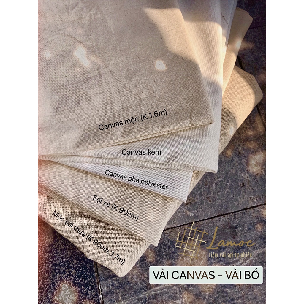 Vải canvas/ bố/ bạt mộc - Thiết kế, decor và nhiều ứng dụng khác
