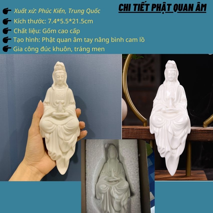 Bộ kệ Quan Âm kết hợp đèn Led , thác khói trầm hương đèn Led~thác khói trầm hương quan âm