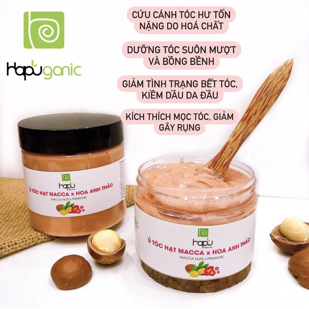 Kem Ủ Tóc Macca Hoa Anh Thảo Cao Cấp HaPu Organic