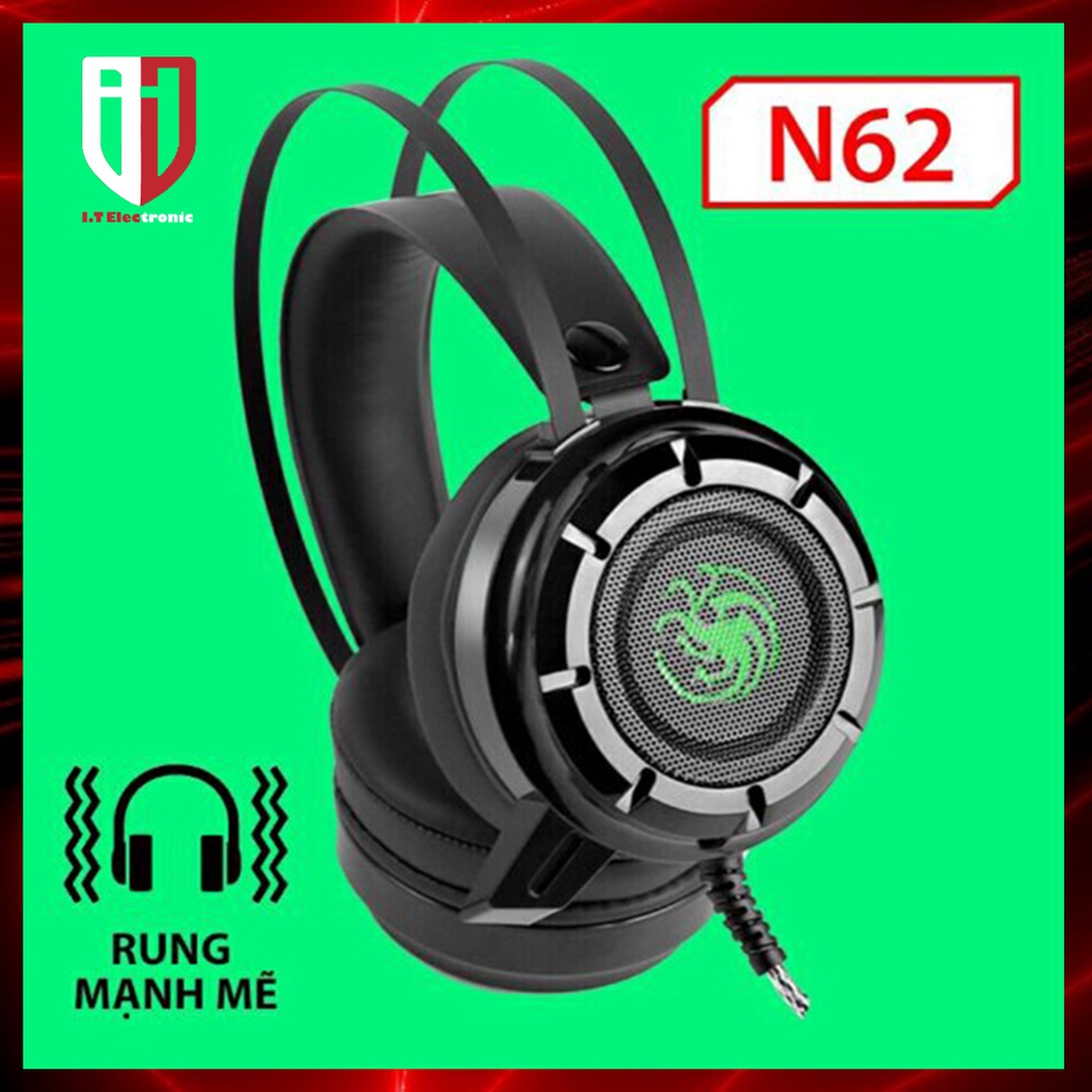 Tai Nghe Gaming Chụp Tai Có Mic Máy Vi Tính Laptop EXAVP N62 Headphone Có Dây