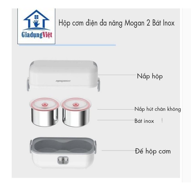 Hộp cơm cắm điện | Nồi nấu mini dân Văn Phòng | Hâm nóng đa năng Inox MOGAN | BigBuy360 - bigbuy360.vn
