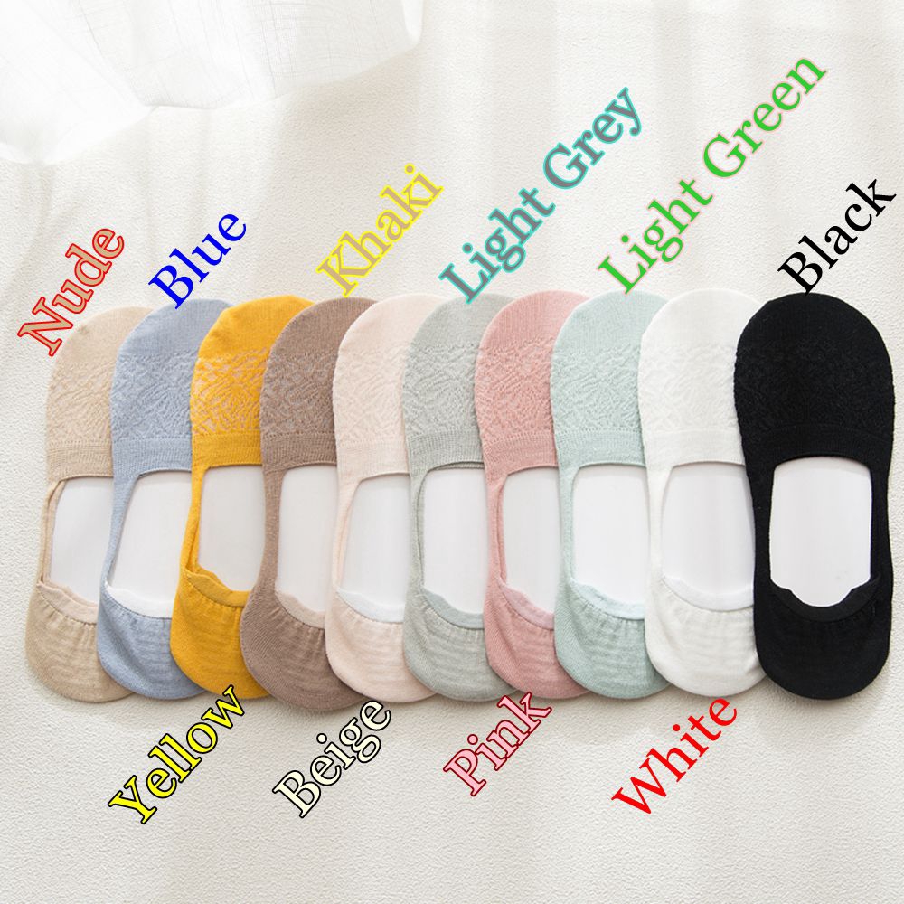 Tất đến mắt cá chống trượt màu trơn cho nữ