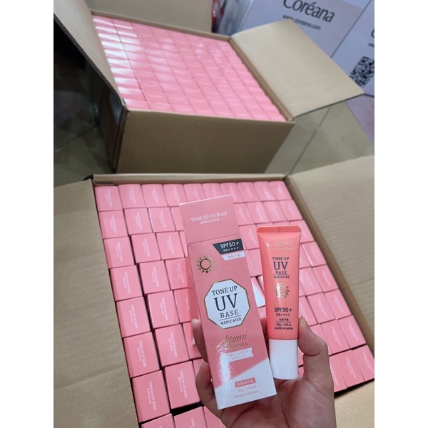 KEM CHỐNG NẮNG DƯỠNG DA NÂNG TONE DƯỢC MỸ PHẨM AYAMI COSMETICS TONE UP UV CREAM SPF50+ PA++++  NHẬT BẢN