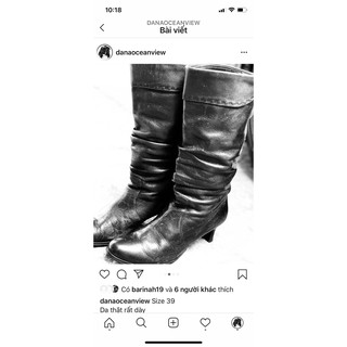 Giầy bốt da thật secondhand size 39