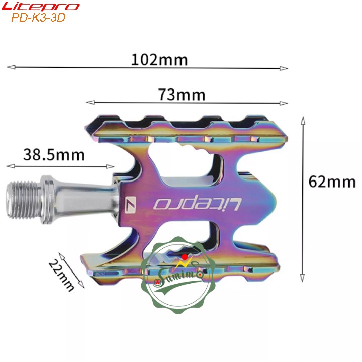 Bàn đạp xe đạp - Pedal LITEPRO K3 màu 3D - Chính hãng