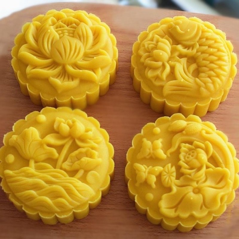 Khuôn trung thu lò xo 4 mặt Hoa Sen và Cá Chép 150g - 200g