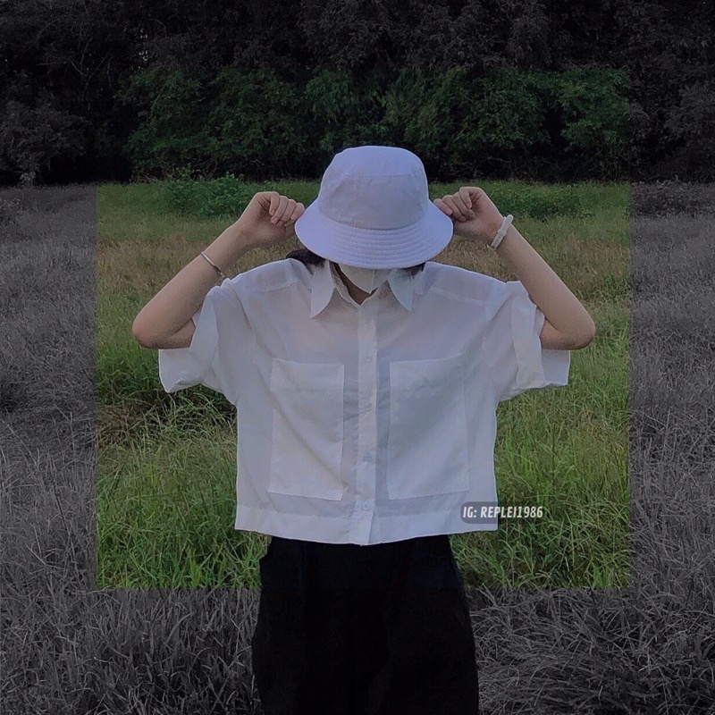 [ẢNH THẬT ĐỘC QUYỀN REPLEI1986] Áo sơ mi croptop HUYN
