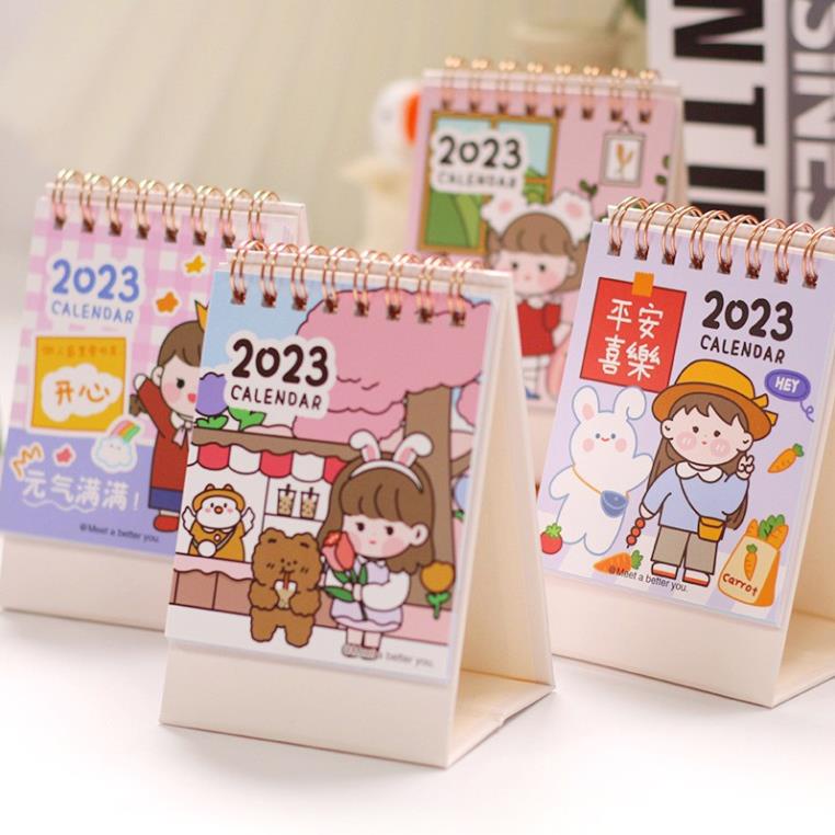 Lịch để bàn năm 2023 hình cô gái dễ thương