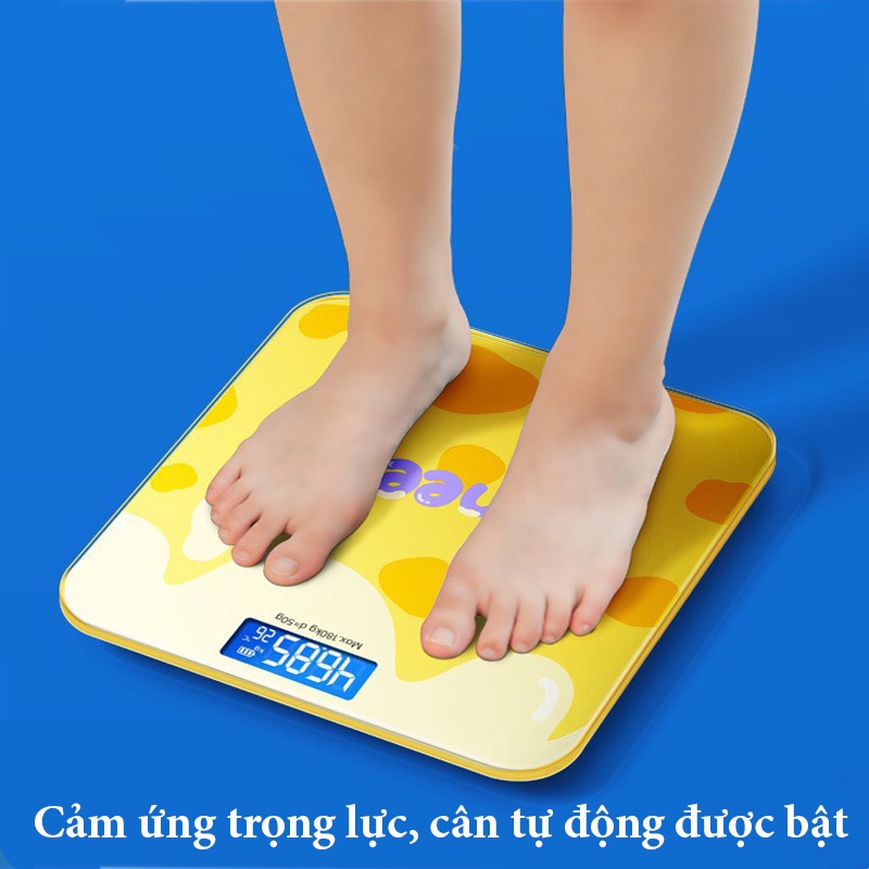 Cân điện tử sức khỏe gia đình sạc pin tải trọng 180kg mặt kính cường lực màn hình rõ nét độ chính xác cao vt669
