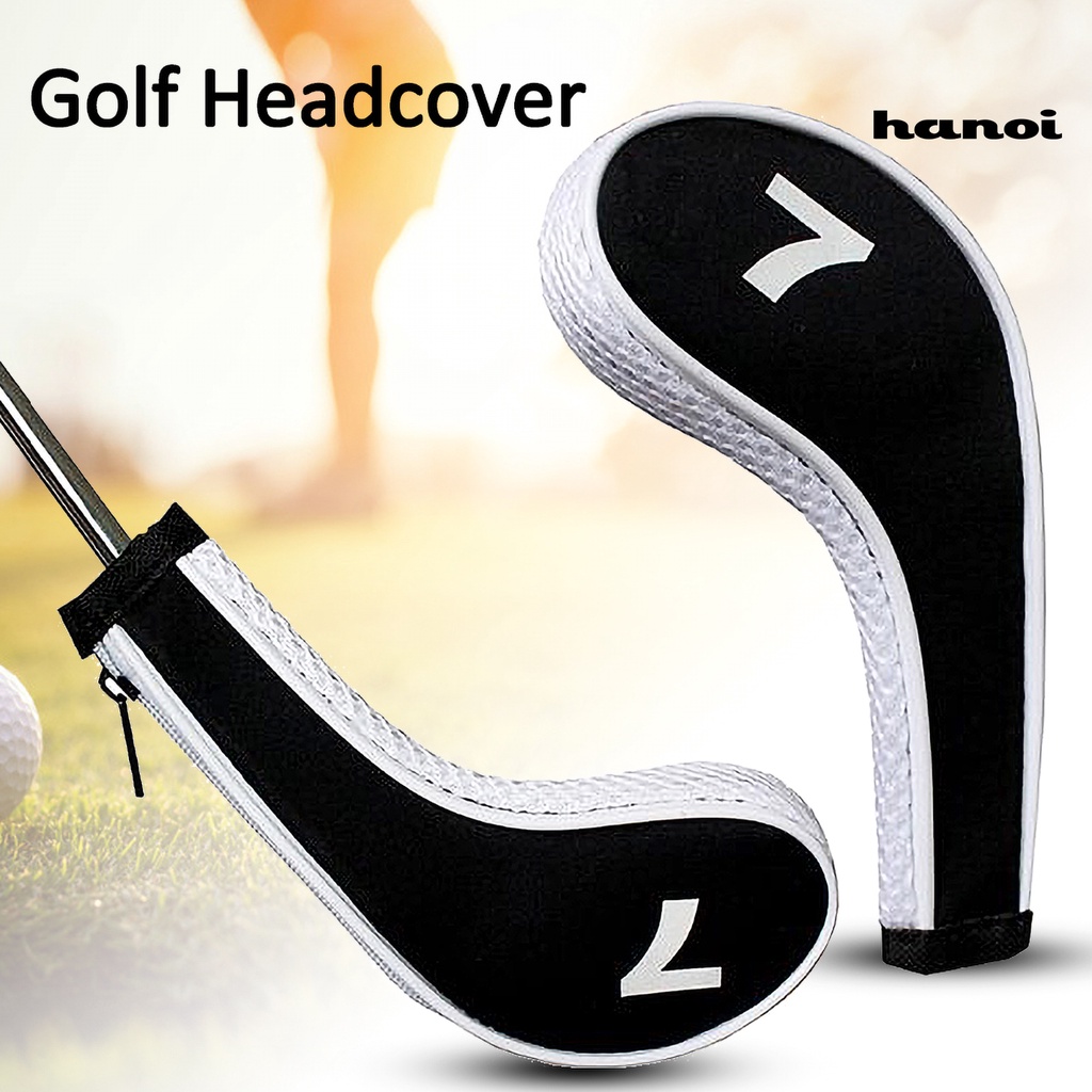 Set 12 Vỏ Bọc Bảo Vệ Đầu Gậy Đánh Golf Có Khóa Kéo Tiện Dụng