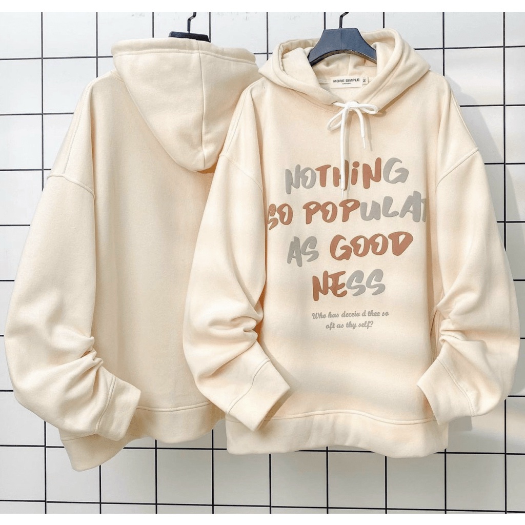 Áo Hoodies Nữ Chui Đầu Vải Nỉ Dày Form Rộng In Chữ 2 Màu Dễ Phối Đồ Siêu Hot NEW UNISEX
