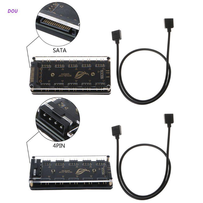 Dây Cáp Nối Dài 5v 3-pin Rgb 10 Hub Sata 3pin Argb Cho Gigabyte Msi A Sus Asrock Led