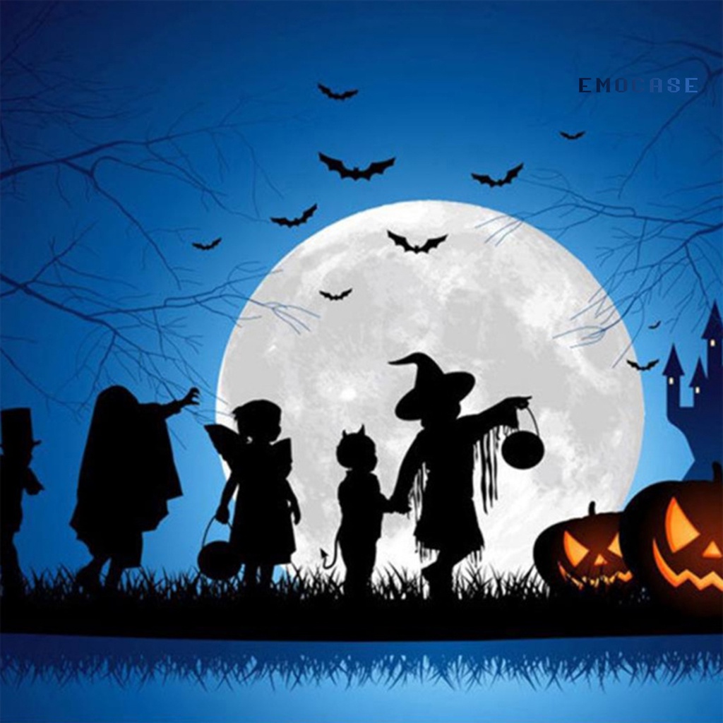 Bộ 12 Miếng Dán Tường Trang Trí Halloween Hình Dơi 3D Màu Đen Tinh Tế Hiệu Quả