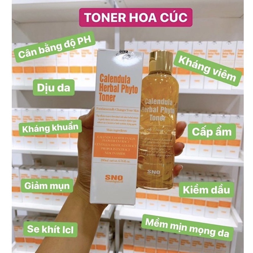 TONER HOA CÚC SNO Calendula Herbal Phyto HÀN QUỐC-bản dupe hoàn hảo của toner kiehl’s