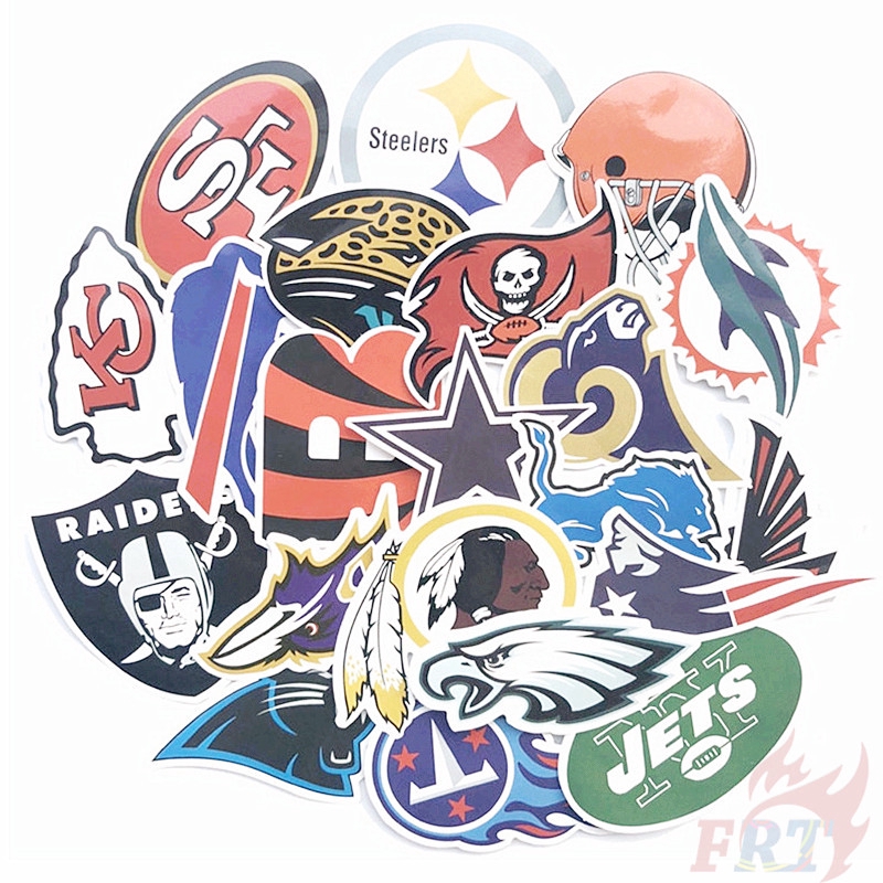 ❉ NFL National Football League Team Logo Series 01 Stickers ❉ 32Pcs/Set Rugby DIY Fashion Waterproof Doodle Decals Stickers