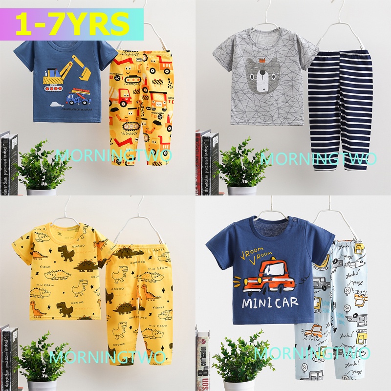 Bộ quần áo tay ngắn cho bé trai từ 1-7 tuổi