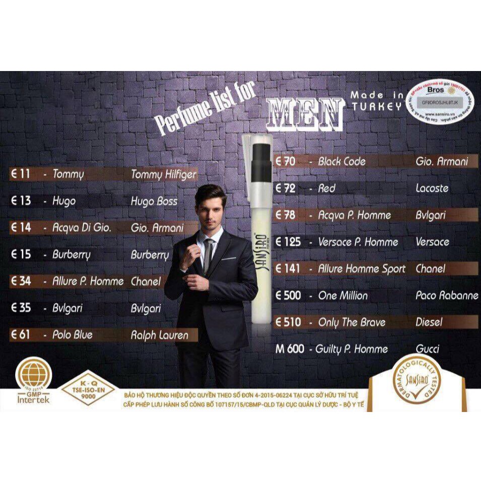 [BROS] E78 - Nước hoa Sansiro Thổ Nhĩ Kỳ 8ml cho nam | BigBuy360 - bigbuy360.vn