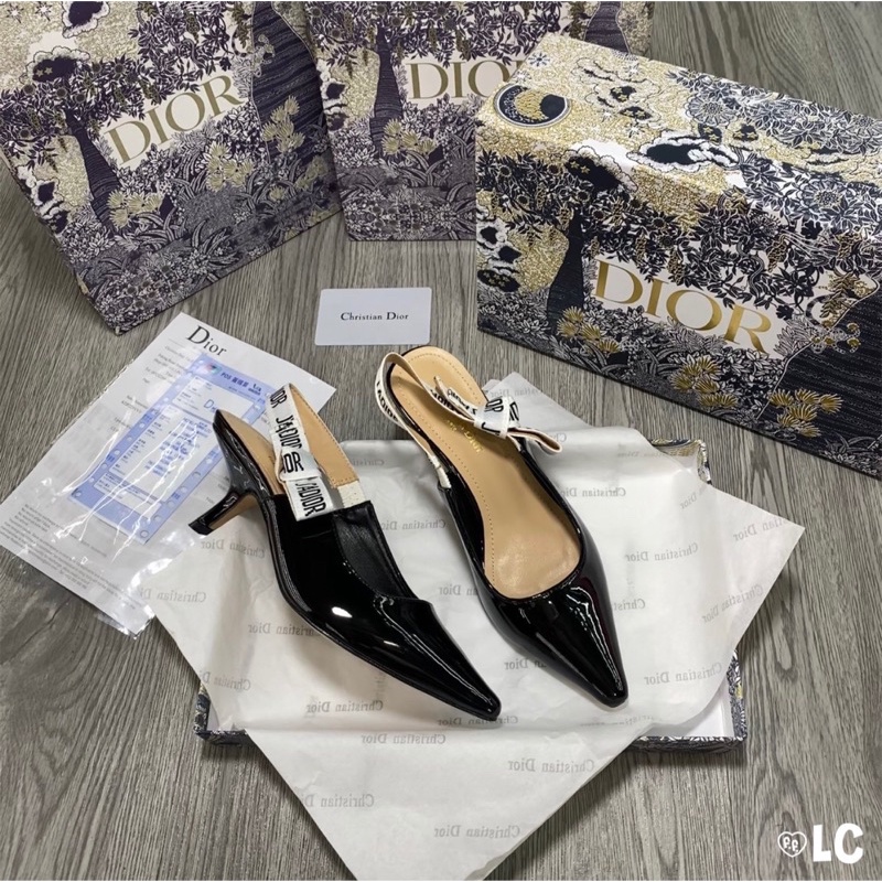 Sandal cao gót D i o r bóng gót 3p fullbox