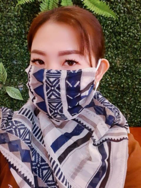 Khẩu trang voan chống nắng bảo vệ cổ 2in1