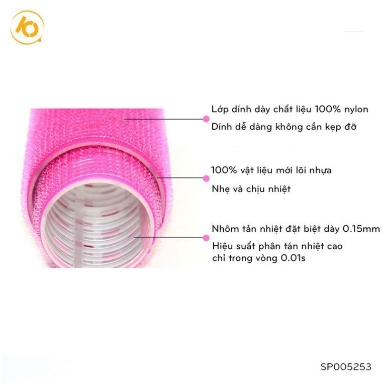 Lô uốn mái tự dính SHOP10K, lô cuốn tóc phong cách Hàn quốc uốn mái dài cỡ 12cm*5cm