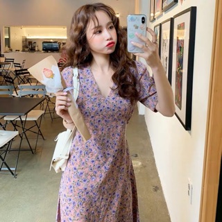 Váy hoa tím ( ảnh thật ở cuối)