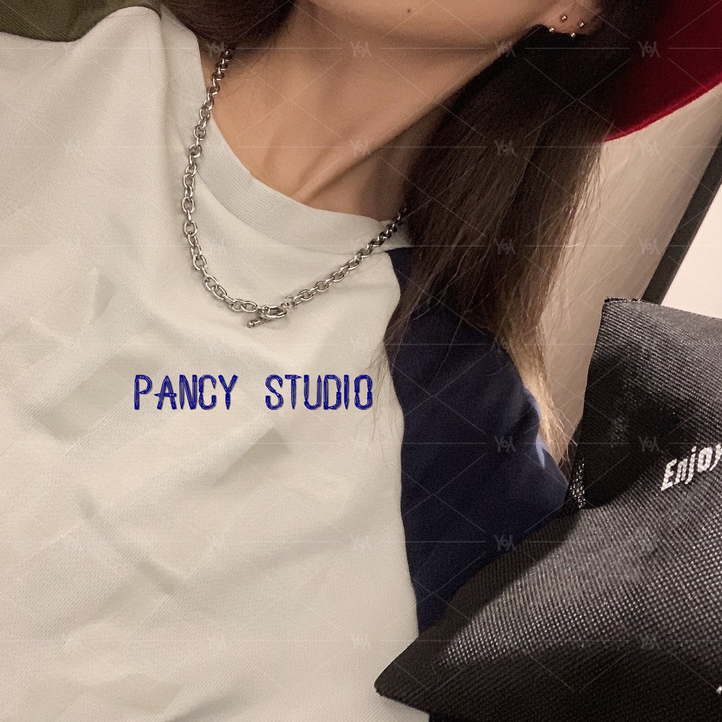 Vòng cổ Ngắn Bằng Thép Titan Không Gỉ Phong Cách Hip Hop Harajuku Dành Cho Nam Và Nữ