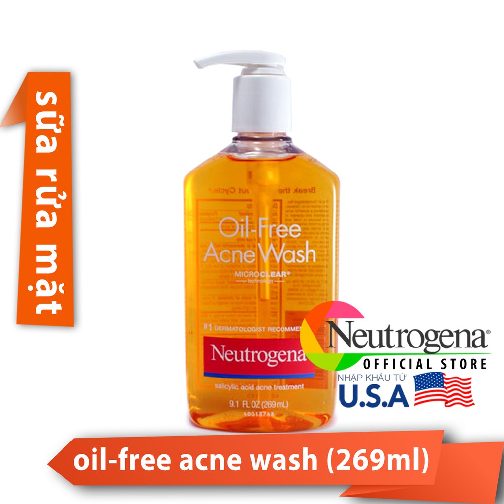 [Mã SKAMPUSH11 giảm 10% đơn 200k] Sữa Rửa Mặt Neutrogena Oil Free Acne Wash (269ml) | BigBuy360 - bigbuy360.vn