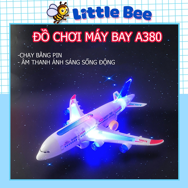 Máy bay đồ chơi, máy bay mô hình A380, có đèn Led, âm thanh mô phỏng thực tế, đồ chơi trẻ em mới nhất 2021